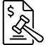 Justice scale icon representing legal typing services