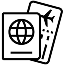 Passport icon indicating passport-related services at a typing center