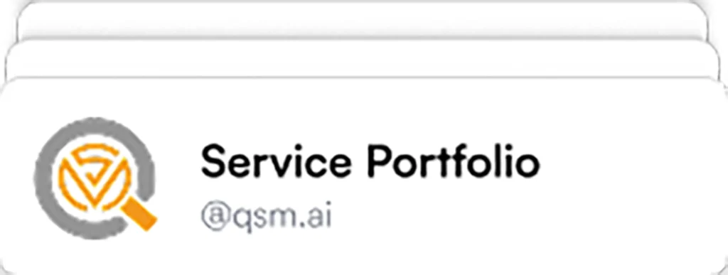 Service portfolio header for QSM best typing services offerings