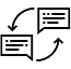 Translation service icon used in a professional typing center