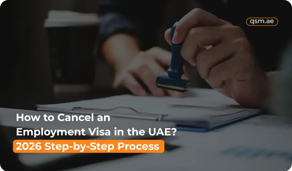 QSM consultant explains UAE employment visa cancellation process to the client